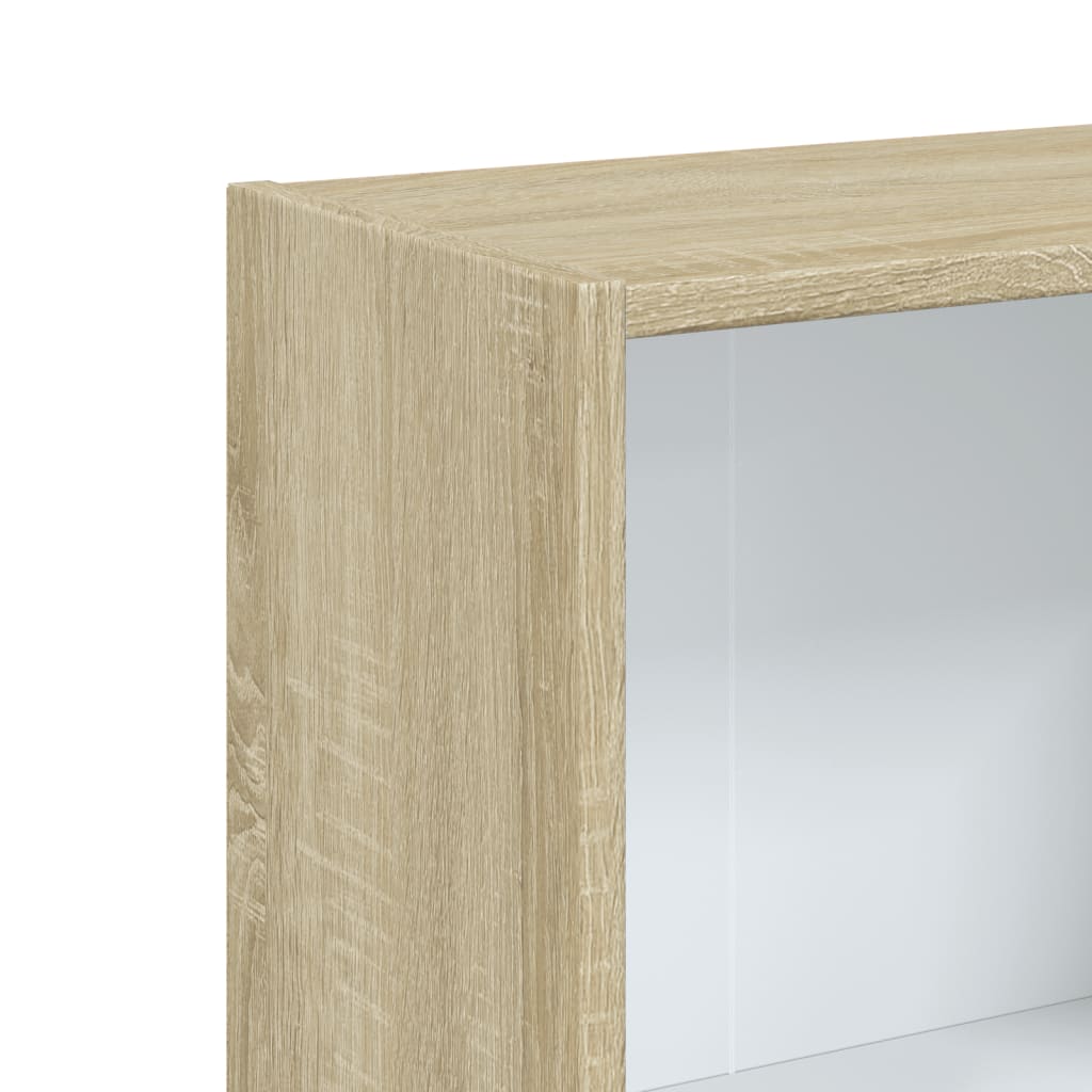 Bookcase 3 compartments white and Sonoma 40x24x109 cm wood material