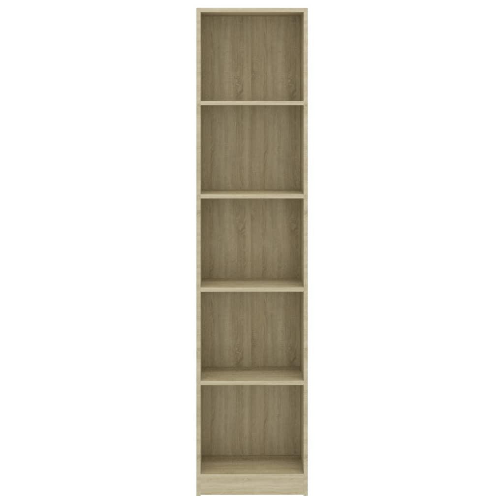 Bookcase 5 compartments Sonoma oak 40x24x175 cm wood material