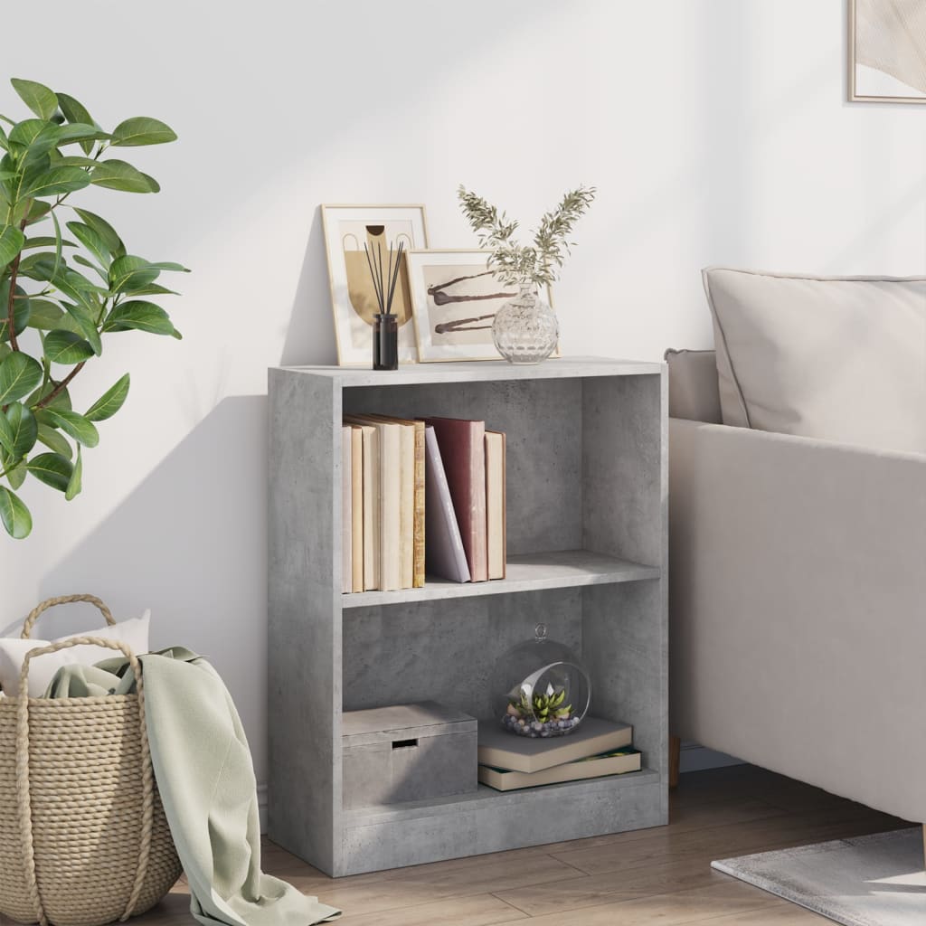 Bookshelf Concrete Grey 60x24x76 cm Wood Material