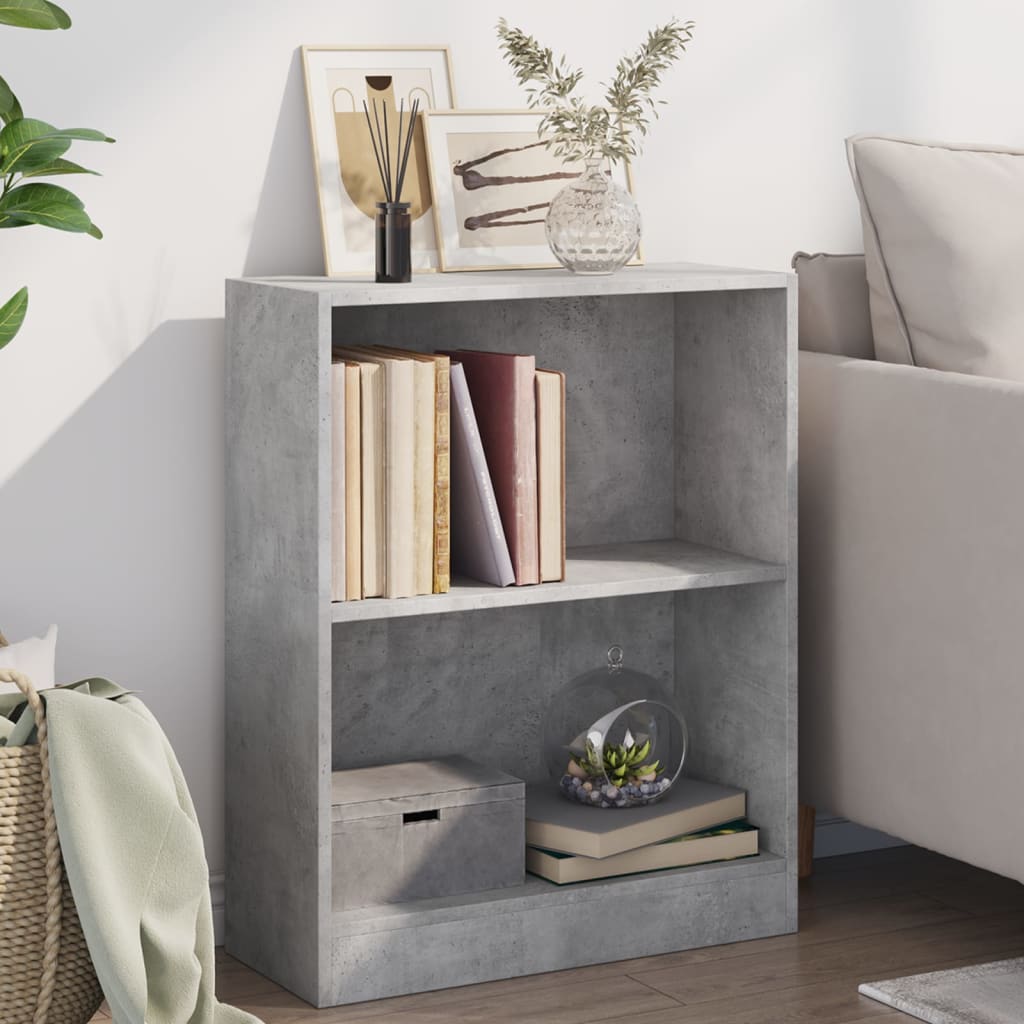 Bookshelf Concrete Grey 60x24x76 cm Wood Material