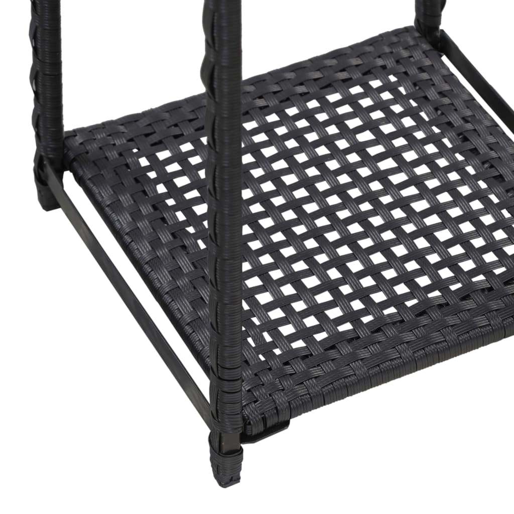 Regal Schwarz 30x30x90 cm Poly Rattan