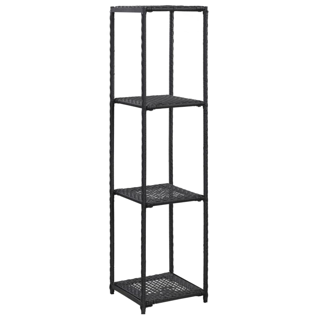 Shelf Black 30x30x120 cm Poly Rattan