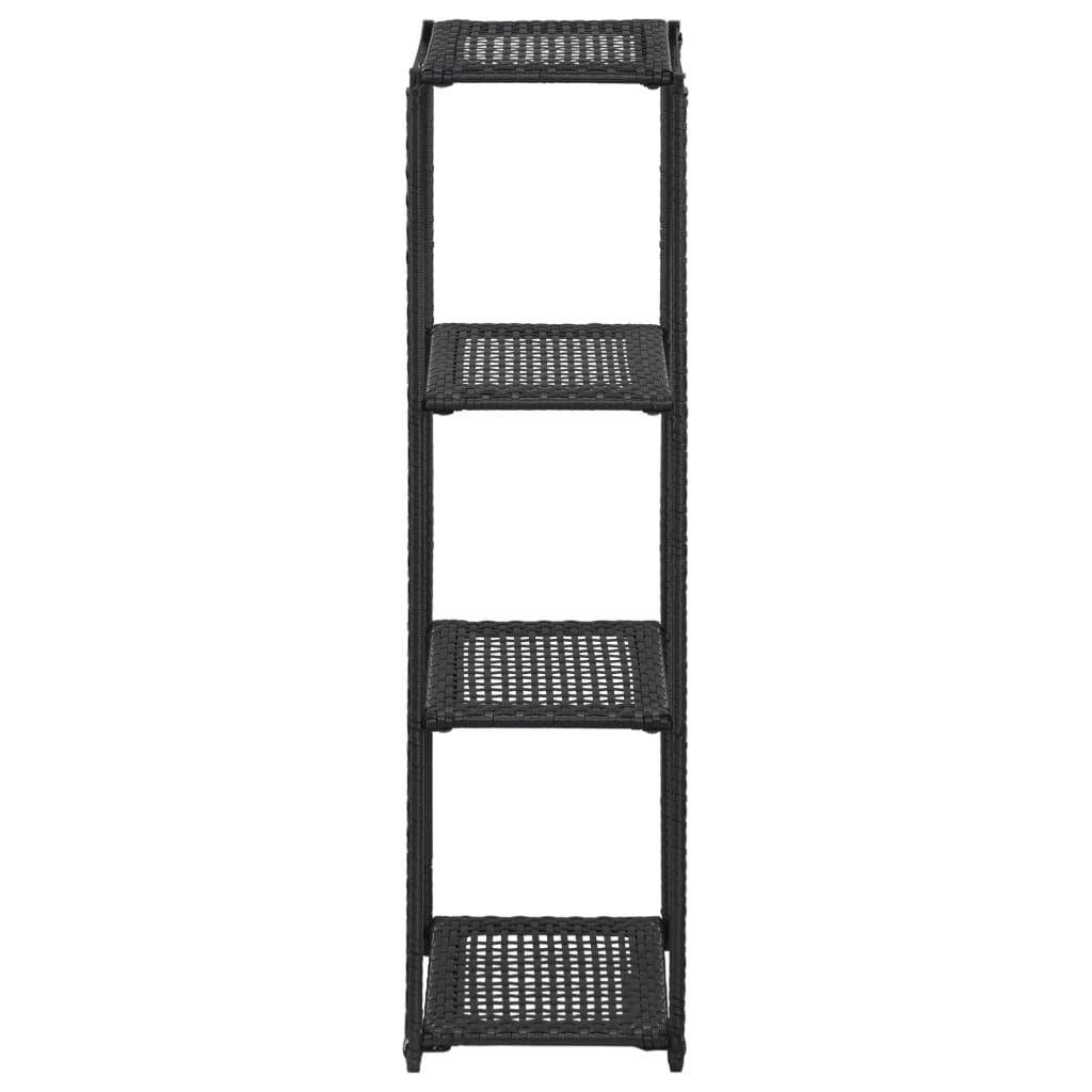 Shelf Black 30x30x120 cm Poly Rattan