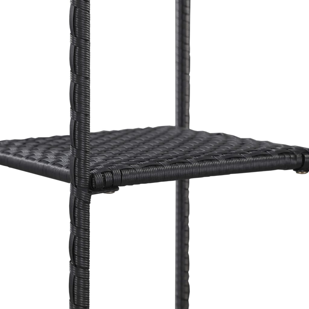 Shelf Black 30x30x120 cm Poly Rattan