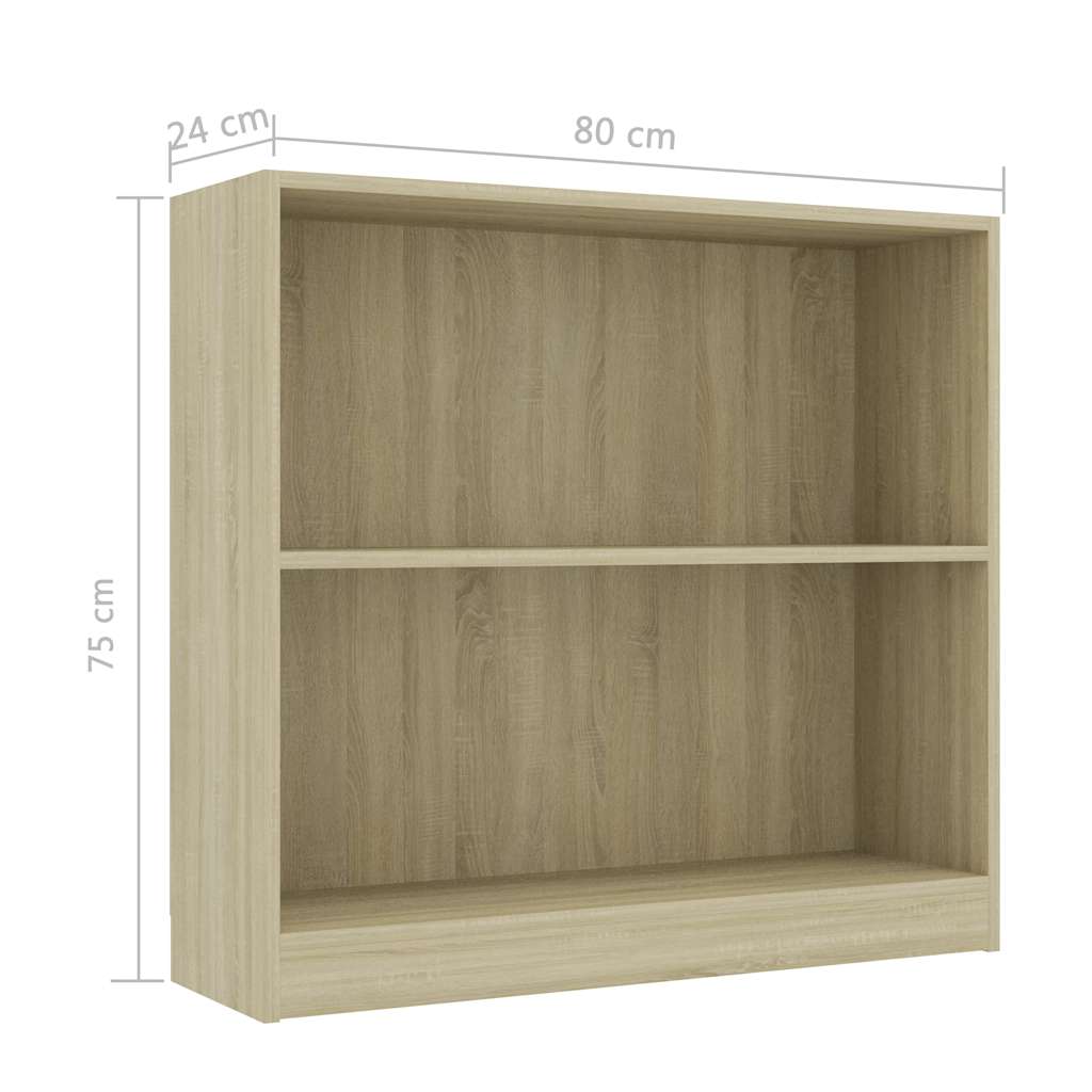 Bücherregal Sonoma-Eiche 80x24x75 cm Holzwerkstoff