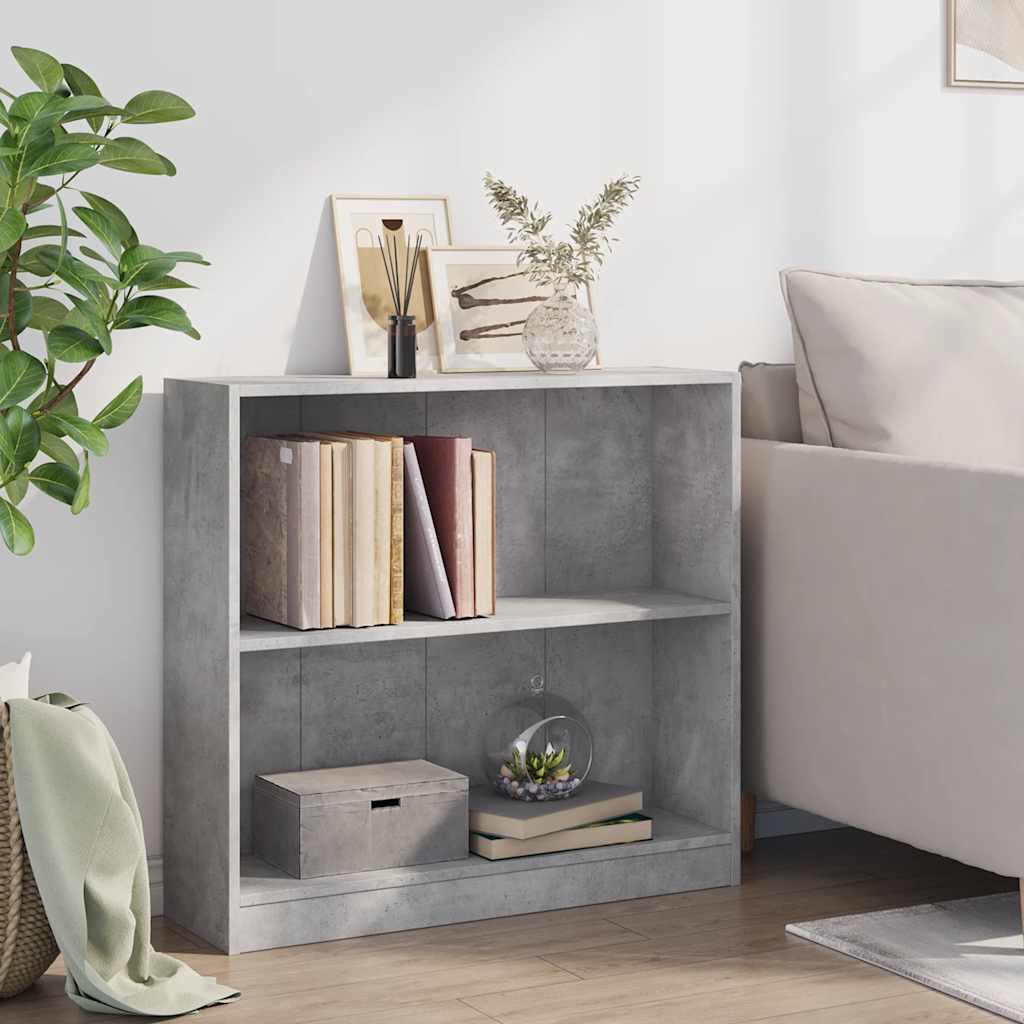 Bookshelf Concrete Grey 80x24x75 cm Wood Material