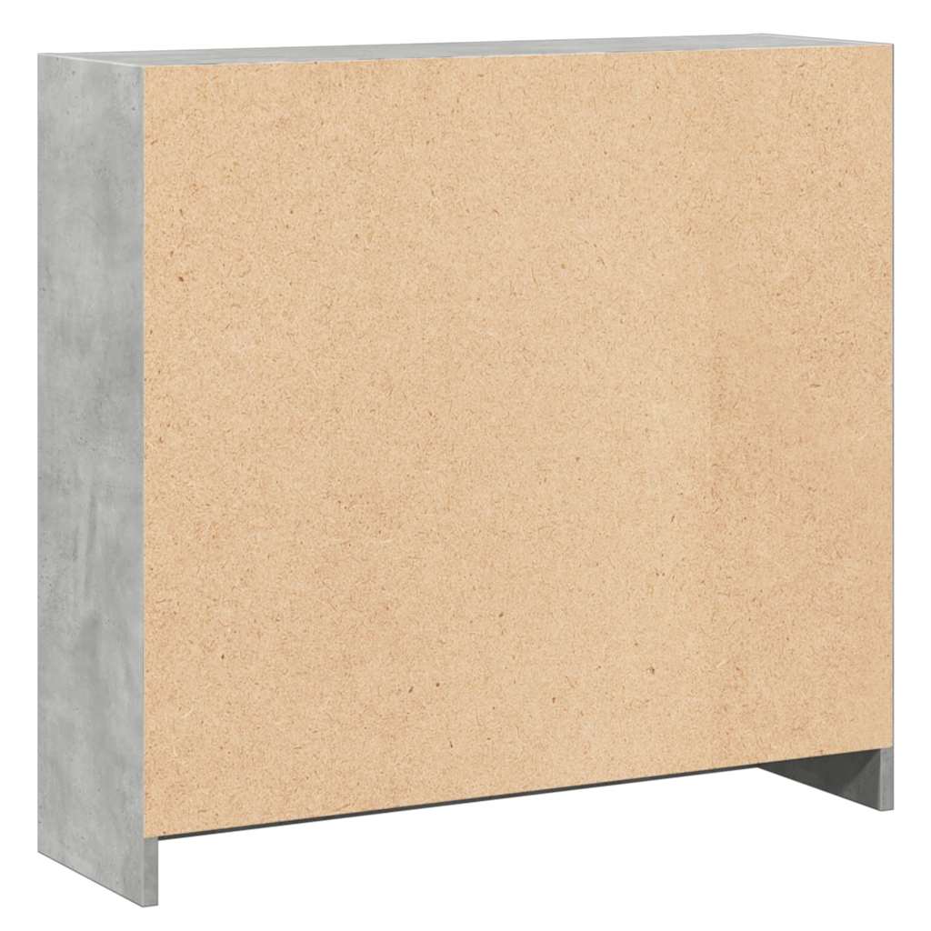 Bücherregal Betongrau 80x24x75 cm Holzwerkstoff