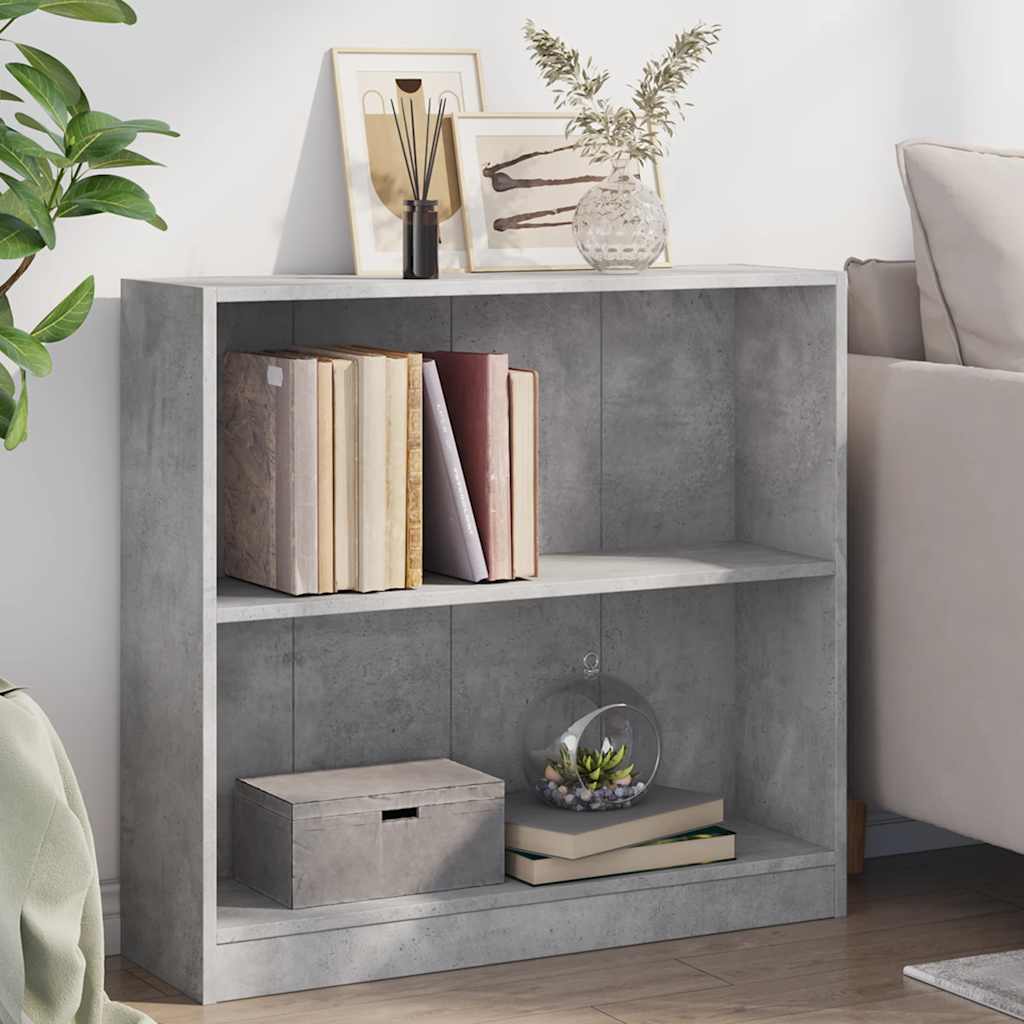 Bookshelf Concrete Grey 80x24x75 cm Wood Material