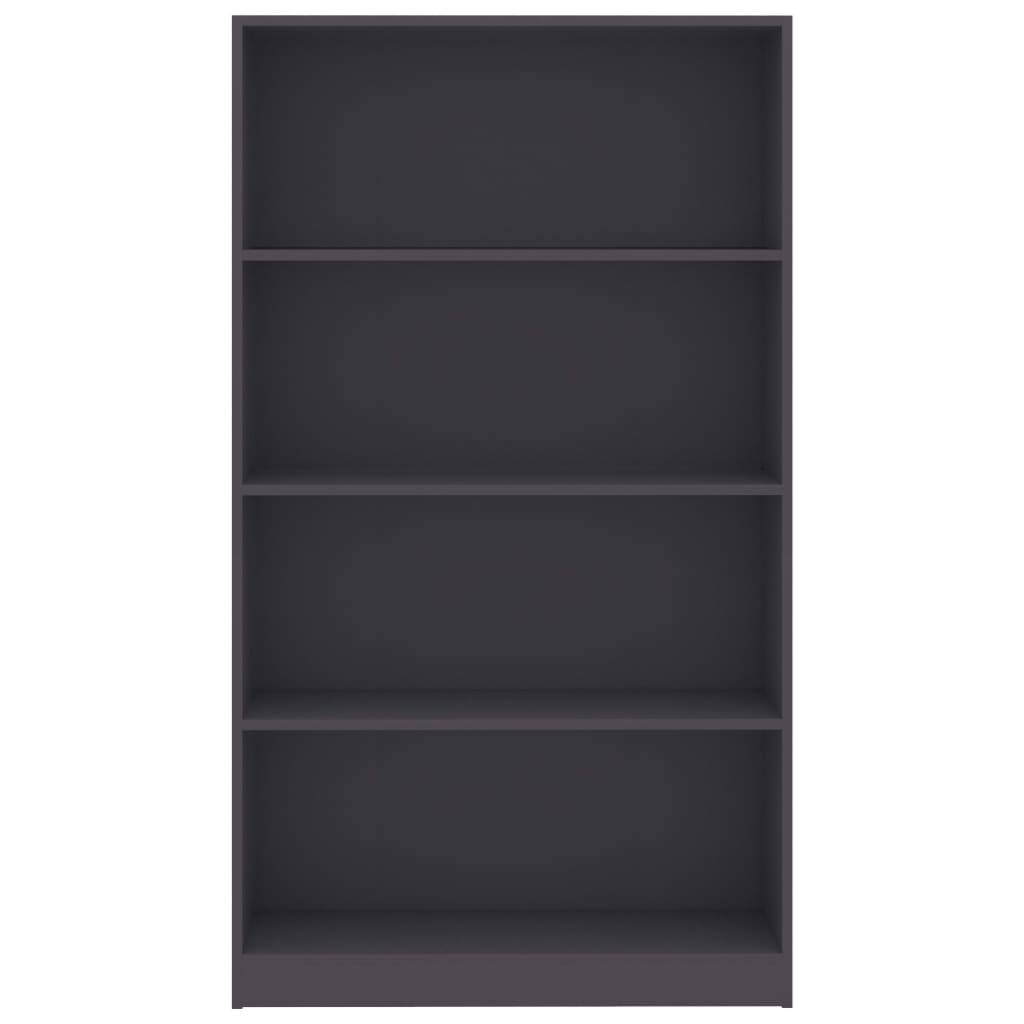 Bookcase 4 Compartments Grey 80x24x142 cm Wood Material