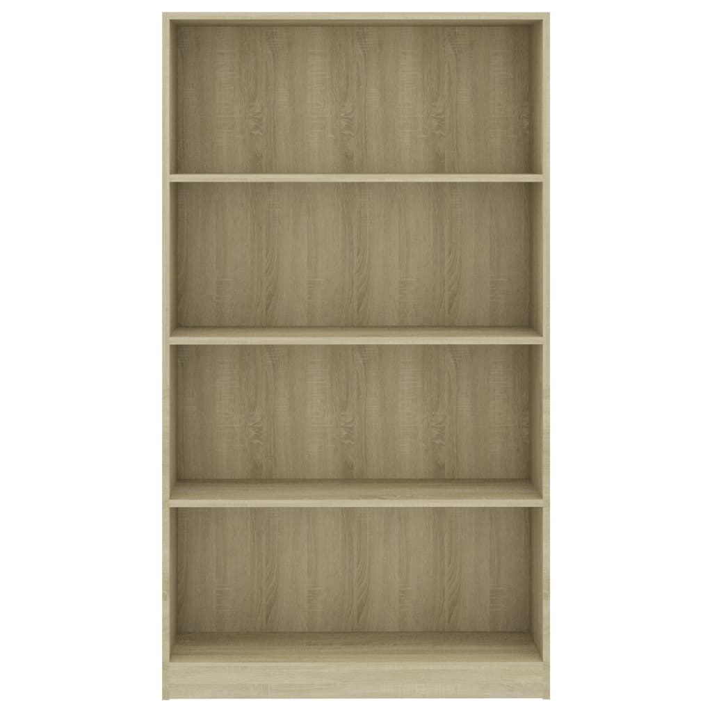 Bookcase 4 compartments Sonoma oak 80x24x142 cm wood material