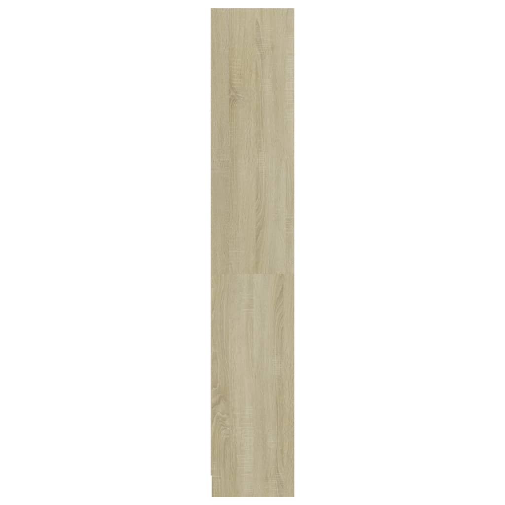 Bücherregal 4 Fächer Weiß Sonoma-Eiche 80x24x142 Holzwerkstoff