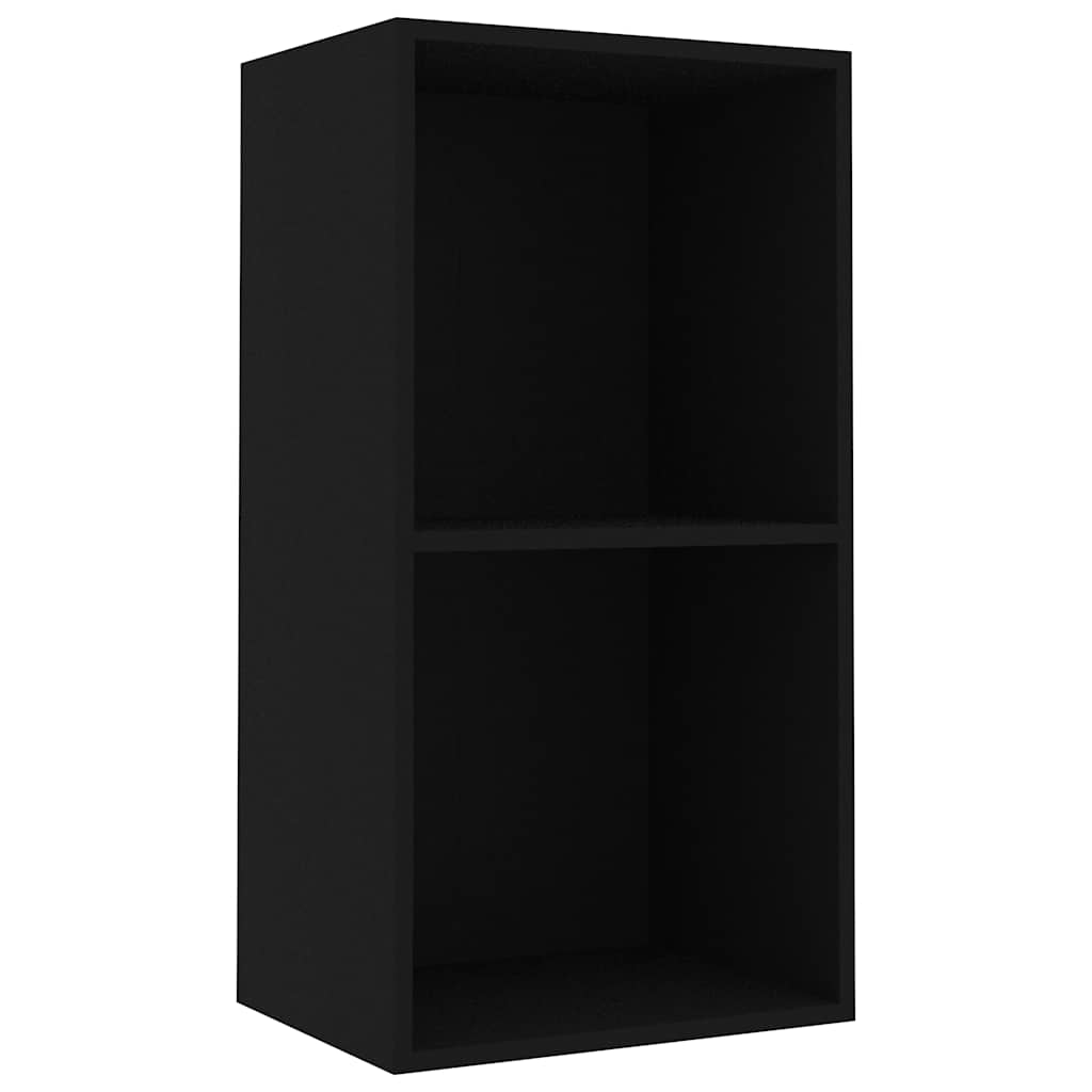 Bookcase 2 Compartments Black 40x30x76.5 cm Wood Material