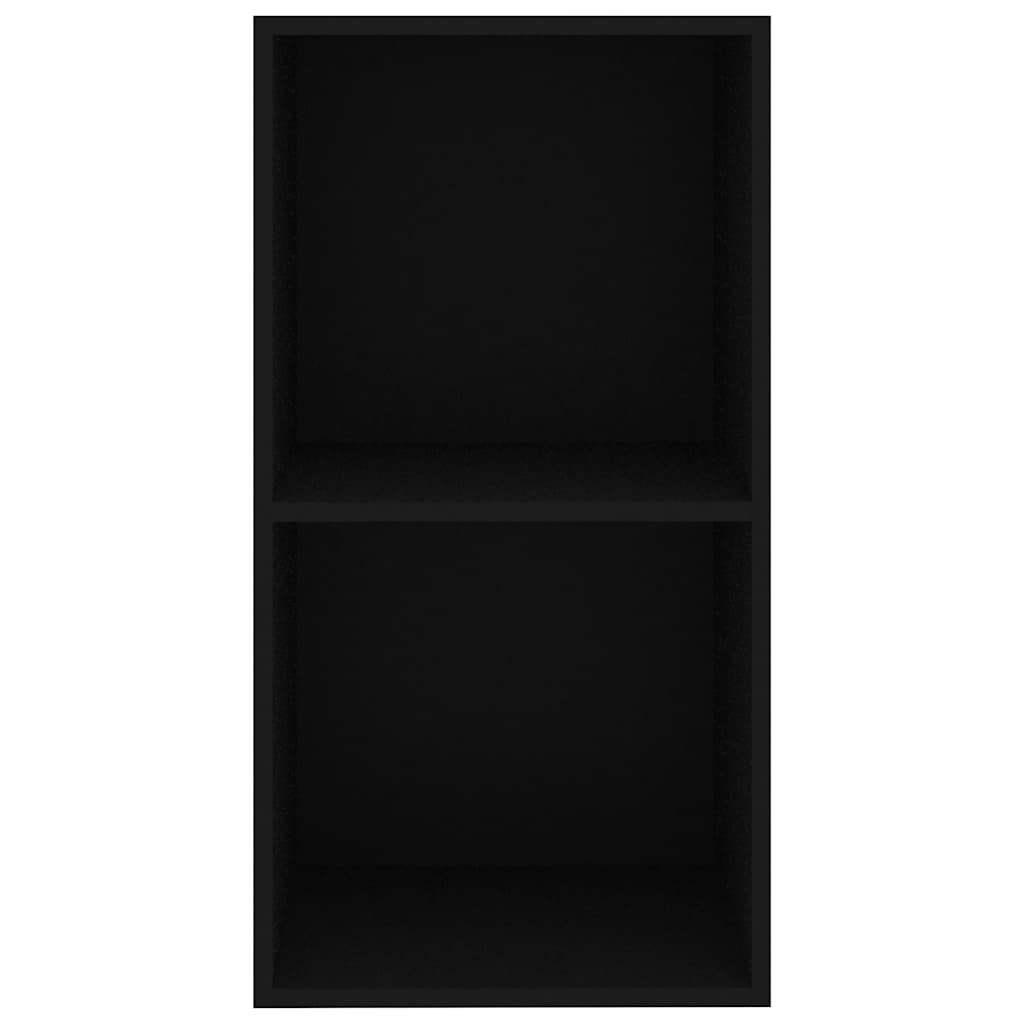 Bookcase 2 Compartments Black 40x30x76.5 cm Wood Material