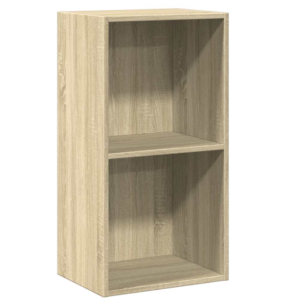 Bookcase 2 compartments Sonoma oak 40x30x76.5 cm wood material