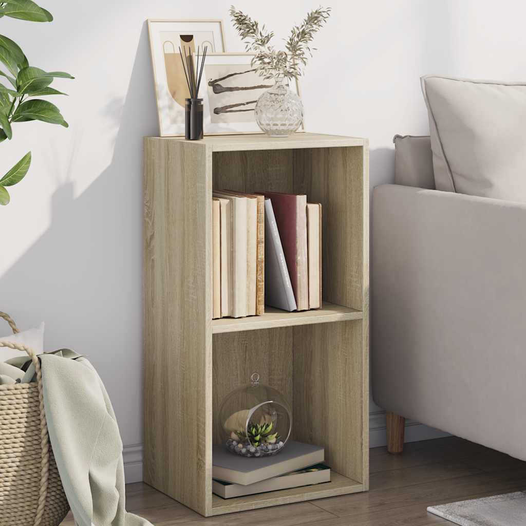 Bookcase 2 compartments Sonoma oak 40x30x76.5 cm wood material