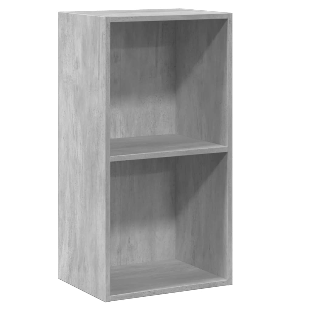 Bookcase 2 compartments concrete grey 40x30x76.5 cm wood material