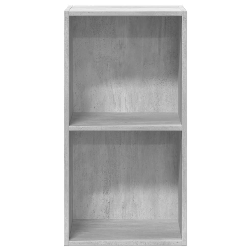 Bookcase 2 compartments concrete grey 40x30x76.5 cm wood material