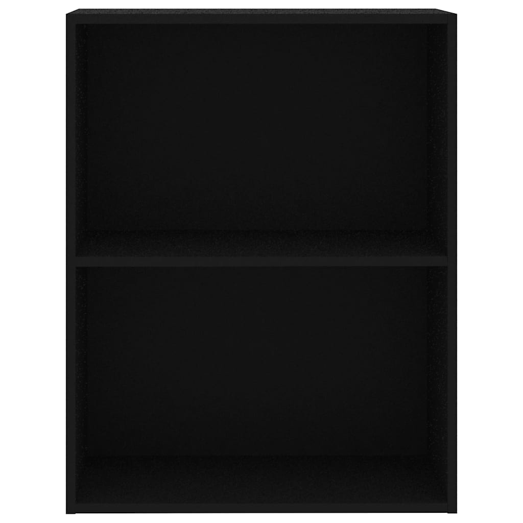 Bookcase 2 Compartments Black 60x30x76.5 cm Wood Material