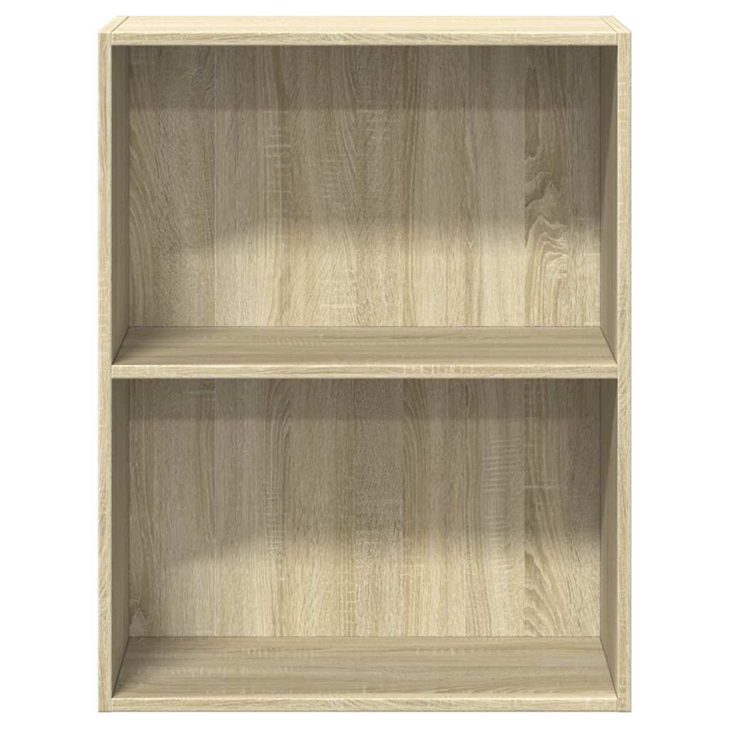 Bookcase 2 compartments Sonoma oak 60x30x76.5 cm wood material