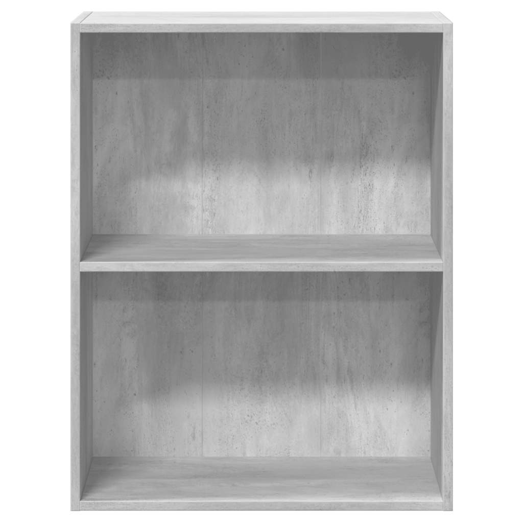 Bookcase 2 compartments concrete grey 60x30x76.5 cm wood material