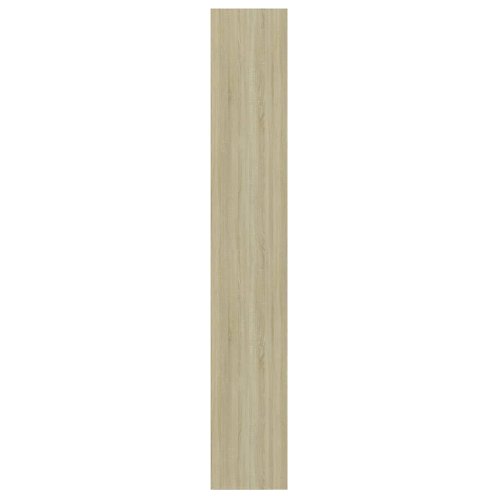 Bücherregal 5 Fächer Weiß Sonoma-Eiche 60x30x189 Holzwerkstoff