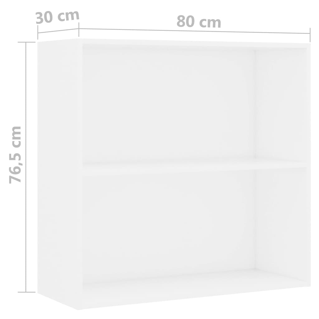 Bücherregal Weiß 80x30x76,5 cm Holzwerkstoff