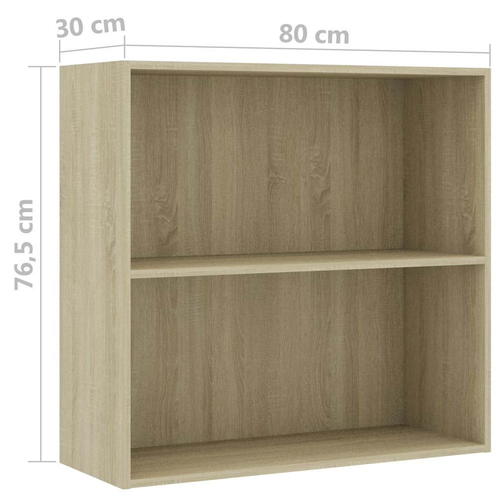 Bookshelf Sonoma Oak 80x30x76.5 cm Wood Material