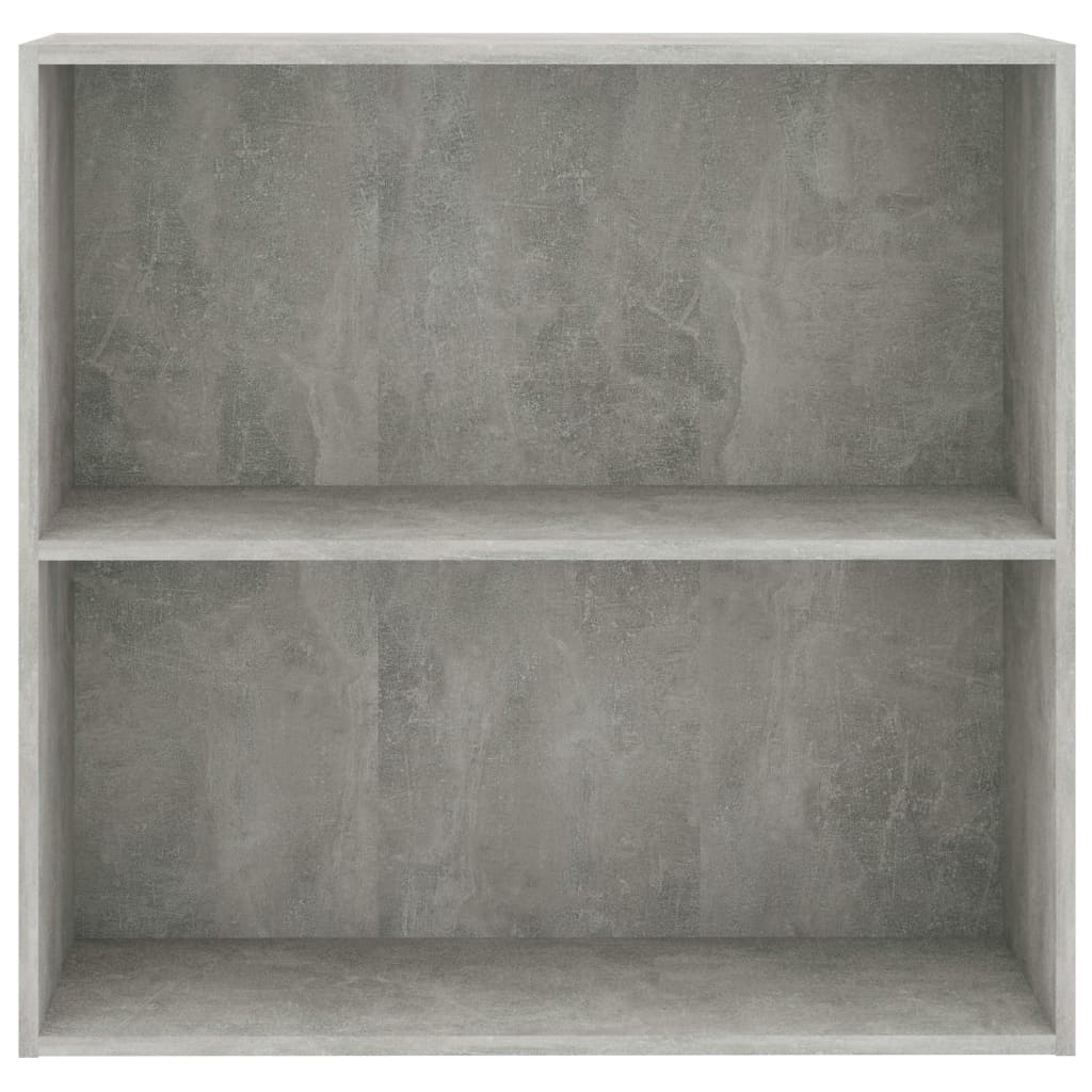 Bookcase 2 compartments concrete grey 80x30x76.5 cm wood material