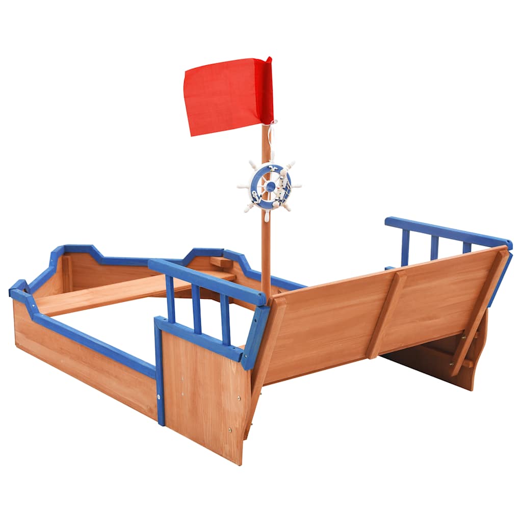 Sandkasten Piratenschiff Tannenholz 190x94,5x101 cm