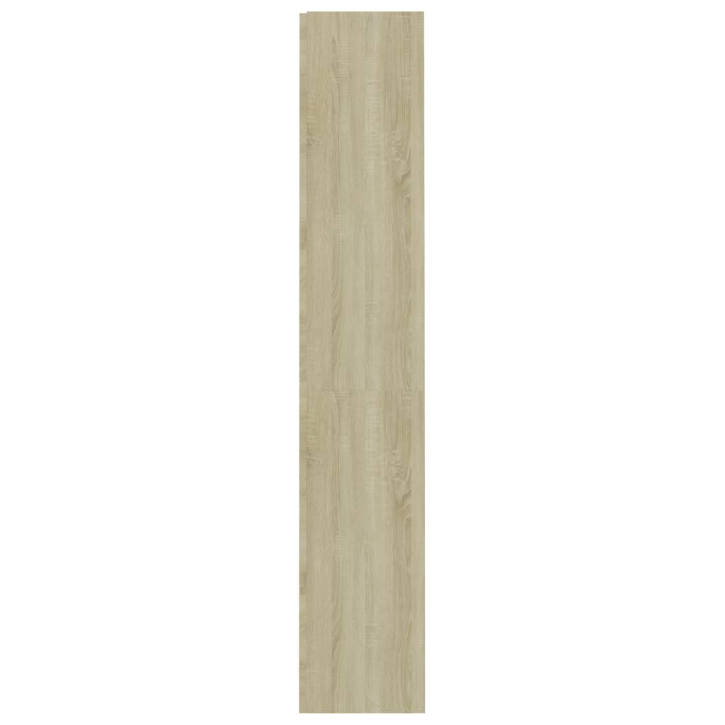 Bücherregal 4 Fächer Weiß Sonoma-Eiche 60x24x142 Holzwerkstoff