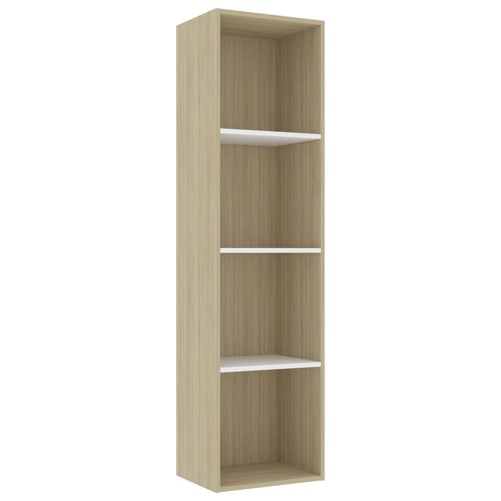 Bücherregal Weiß Sonoma-Eiche 40x30x151,5 cm Holzwerkstoff