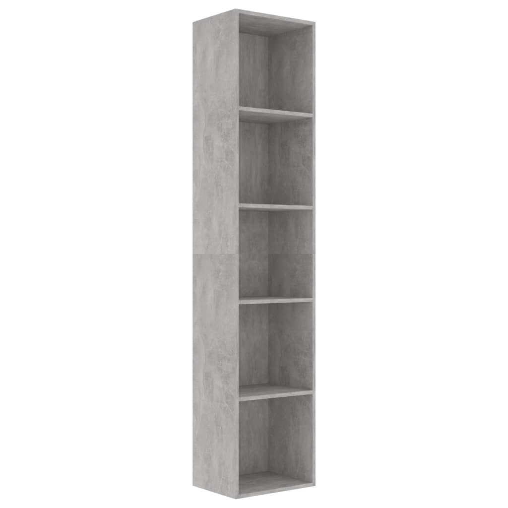 Bookshelf Concrete Grey 40x30x189 cm Wood Material