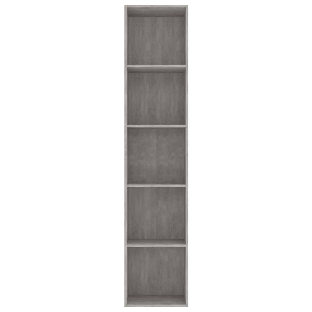 Bookshelf Concrete Grey 40x30x189 cm Wood Material