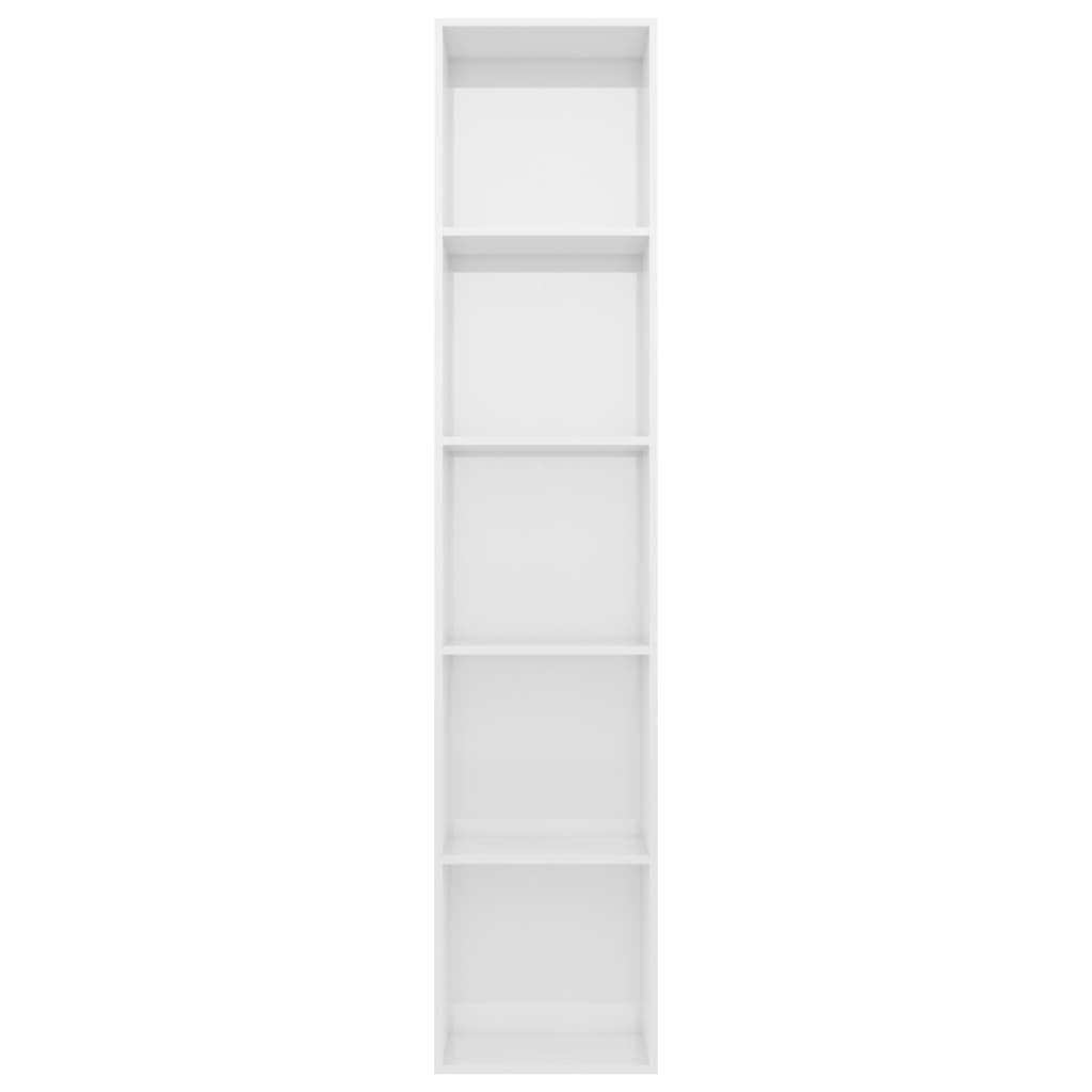 Bookcase High Gloss White 40x30x189 cm Wood Material