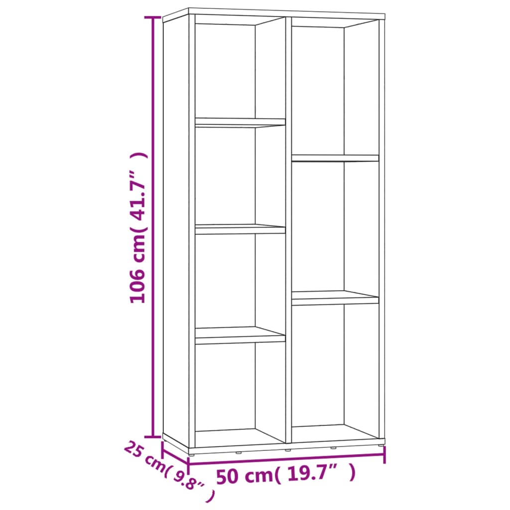 Bookshelf Sonoma Oak 50x25x106 cm Wood Material