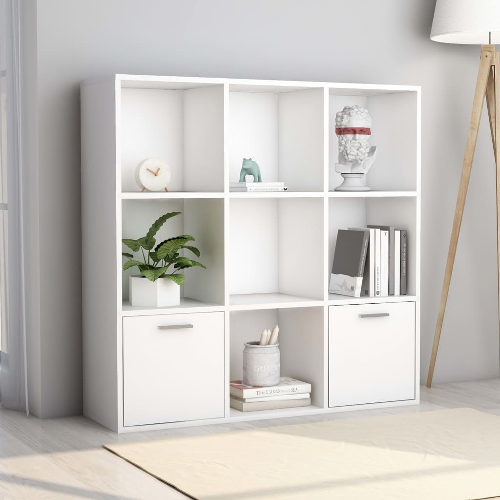 Bookshelf White 98x30x98 cm Wood Material