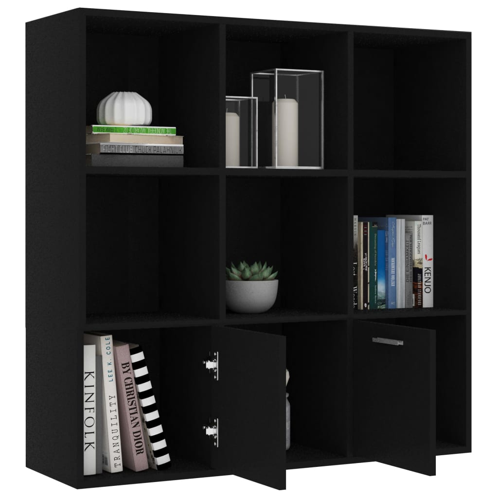 Bücherregal Schwarz 98x30x98 cm Holzwerkstoff