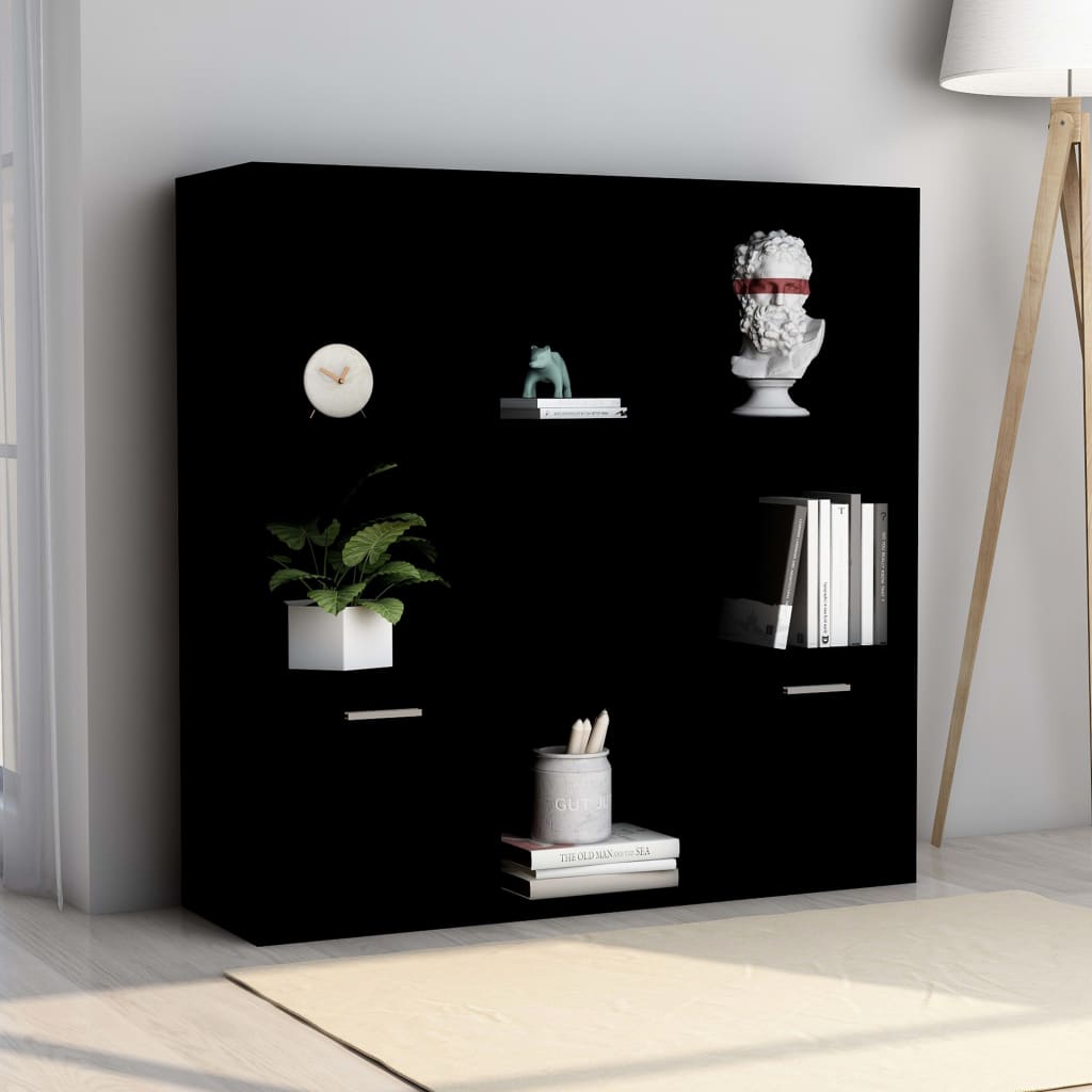 Bookshelf Black 98x30x98 cm Wood Material