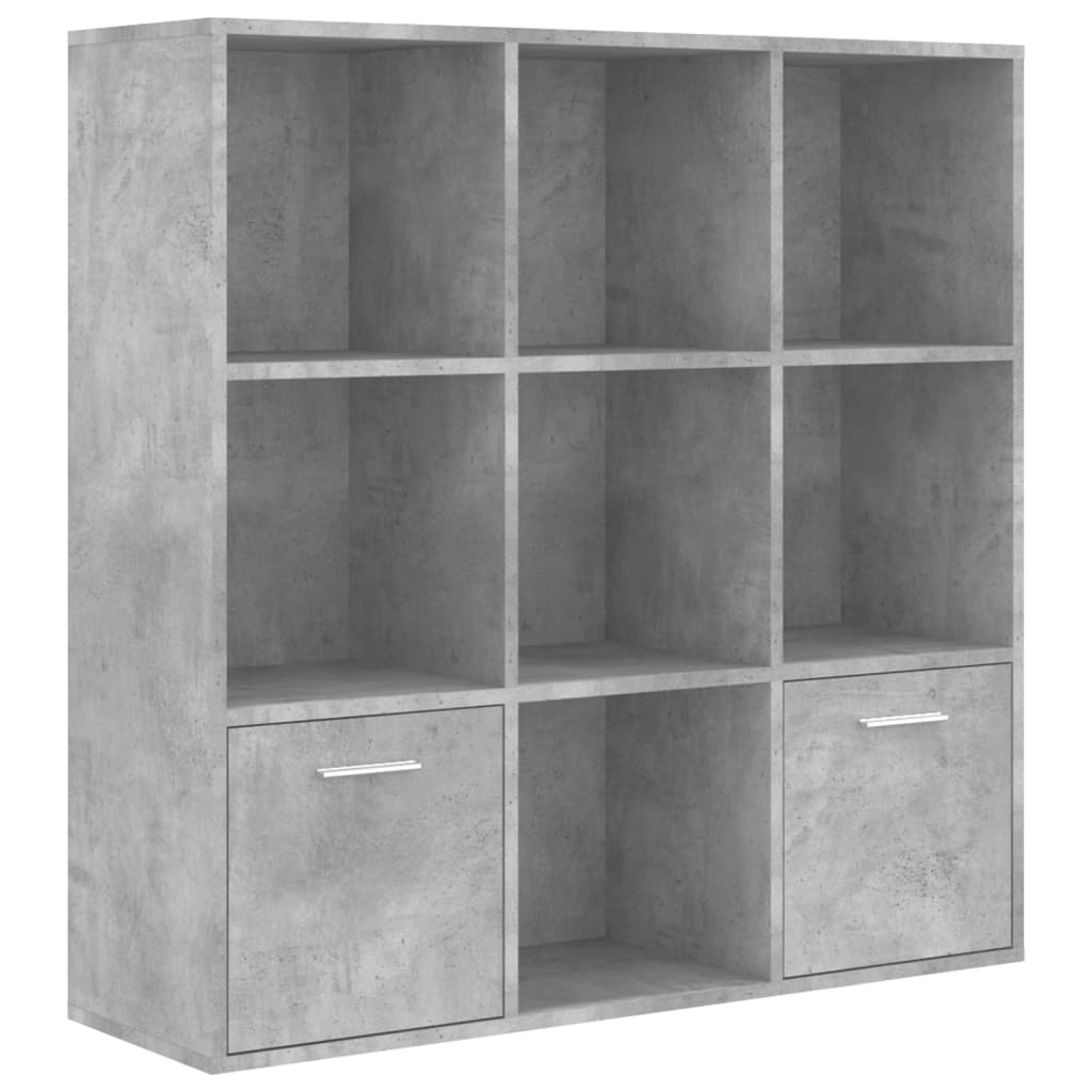 Bookshelf Concrete Grey 98x30x98 cm Wood Material