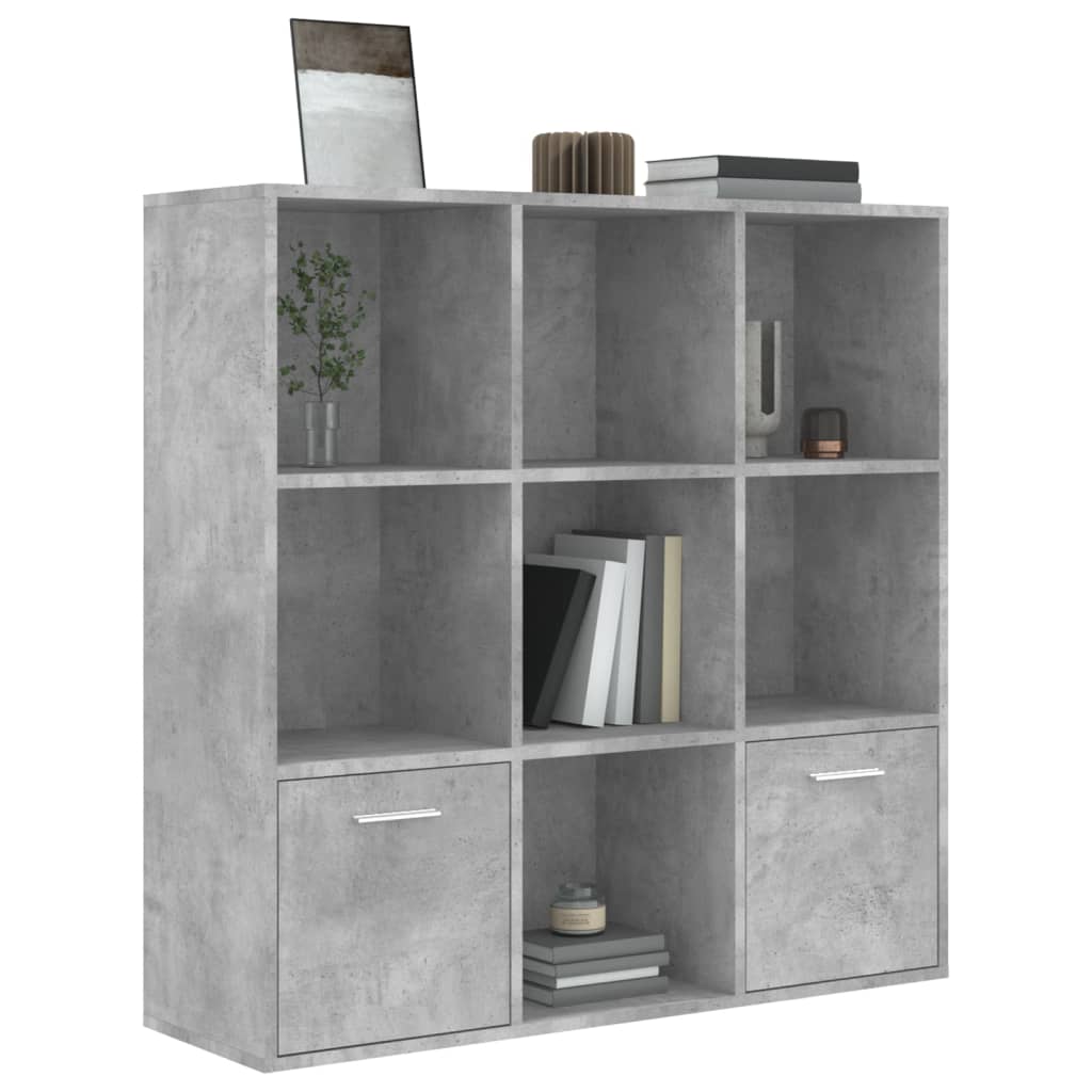 Bookshelf Concrete Grey 98x30x98 cm Wood Material