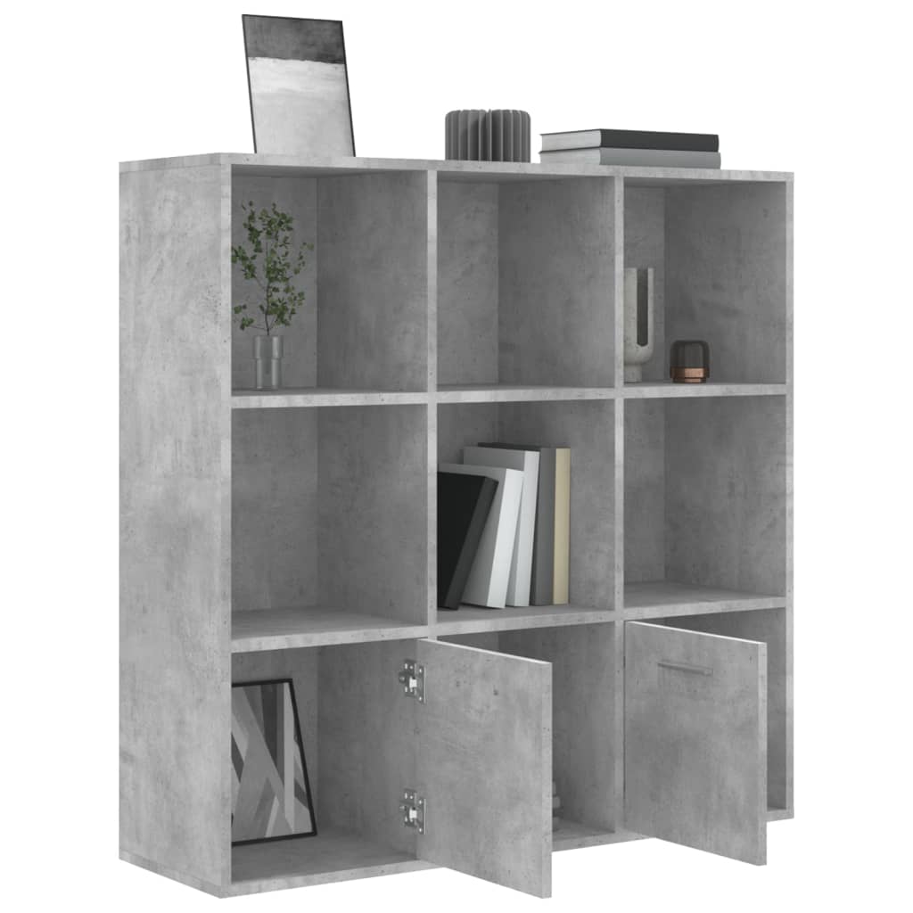 Bookshelf Concrete Grey 98x30x98 cm Wood Material