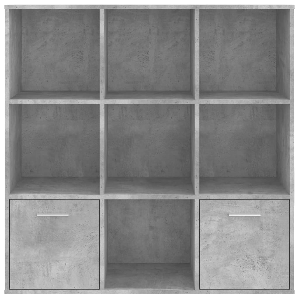 Bookshelf Concrete Grey 98x30x98 cm Wood Material