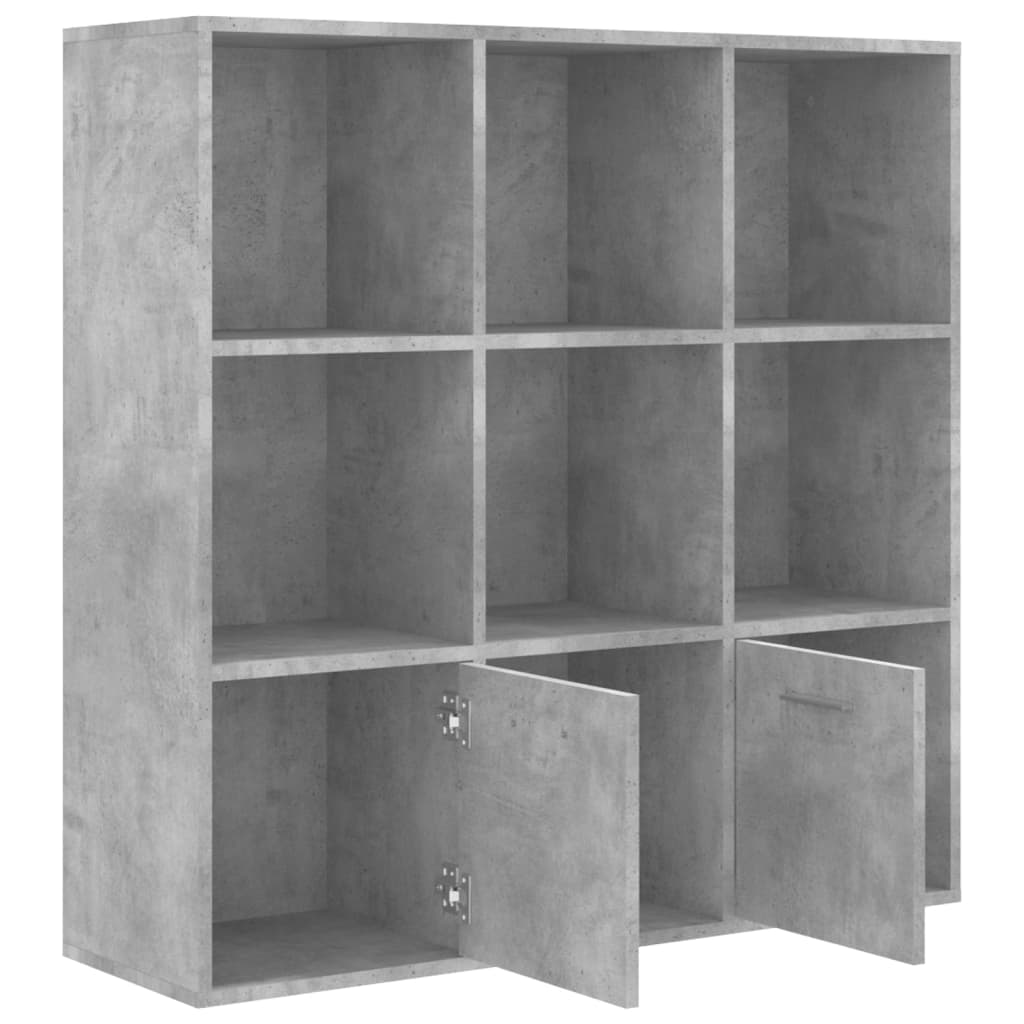 Bookshelf Concrete Grey 98x30x98 cm Wood Material