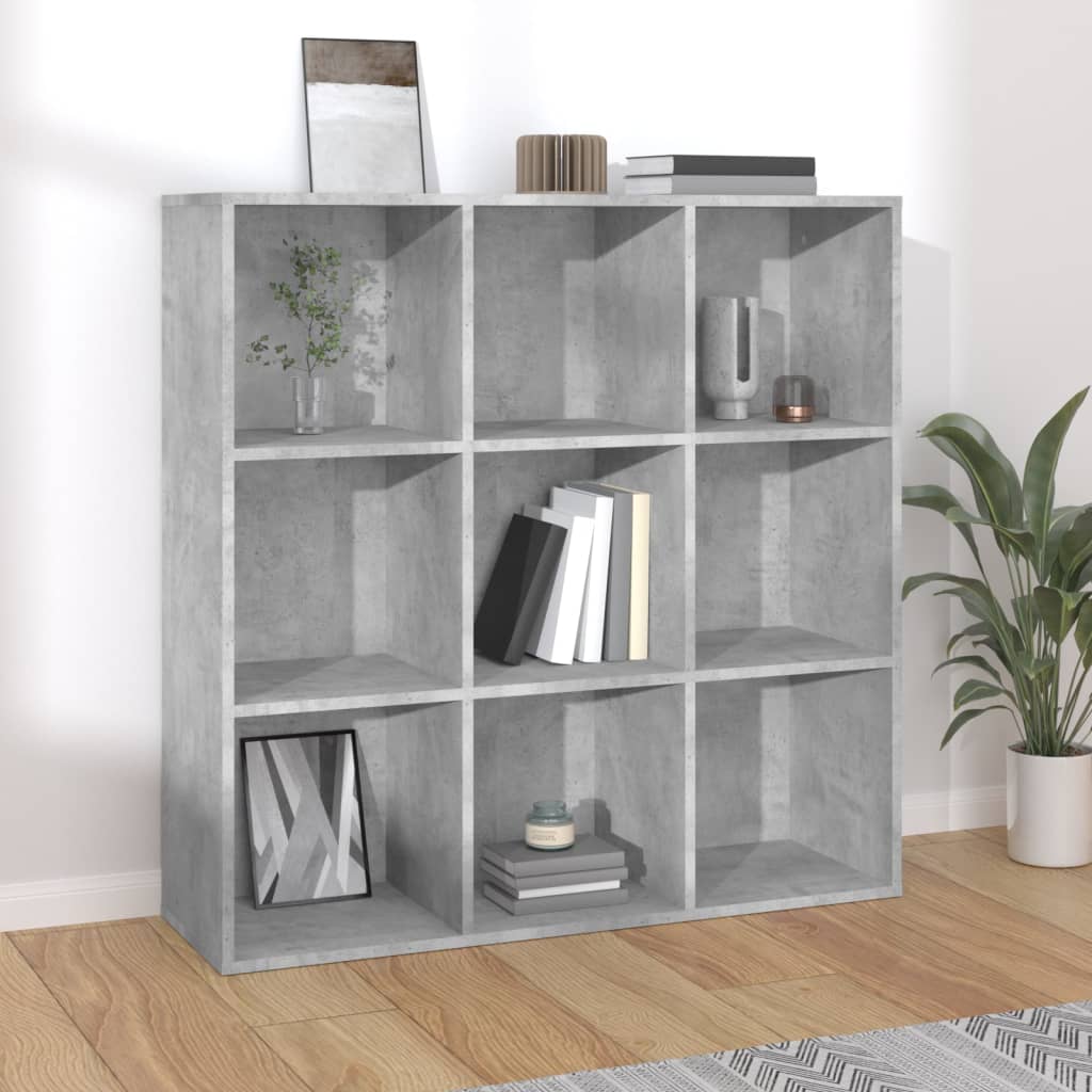 Bookshelf Concrete Grey 98x29x97.5 cm Wood Material