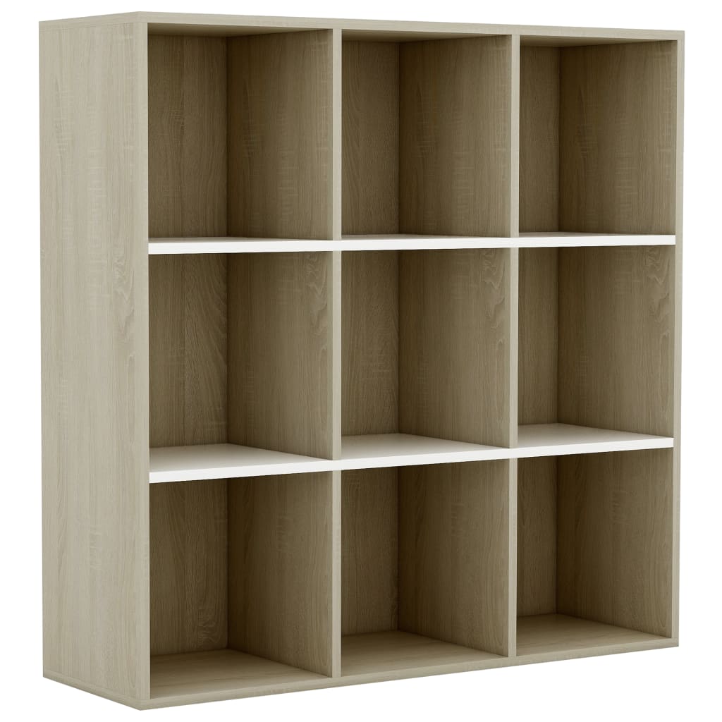 Bookcase White Sonoma Oak 98x29x97.5 cm Wood Material