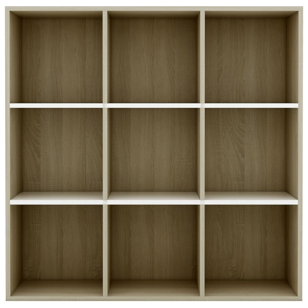 Bücherregal Weiß Sonoma-Eiche 98x29x97,5 cm Holzwerkstoff