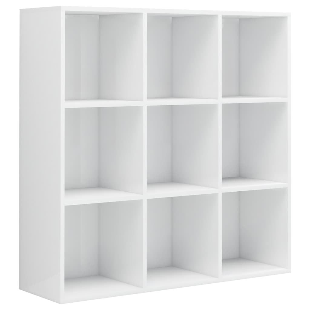 Bookcase High Gloss White 98x29x97.5 cm Wood Material