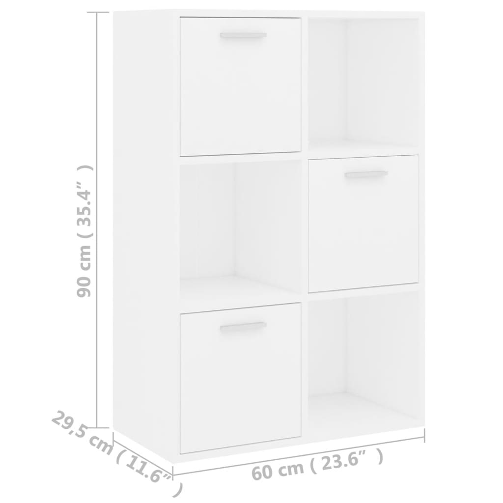 Storage Cabinet White 60x29.5x90 cm Wood Material