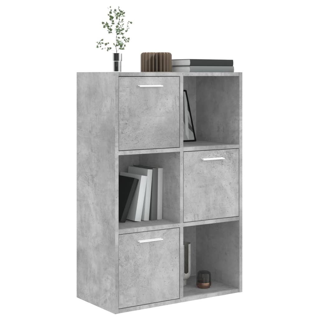 Storage Cabinet Concrete Grey 60x29.5x90 cm Wood Material