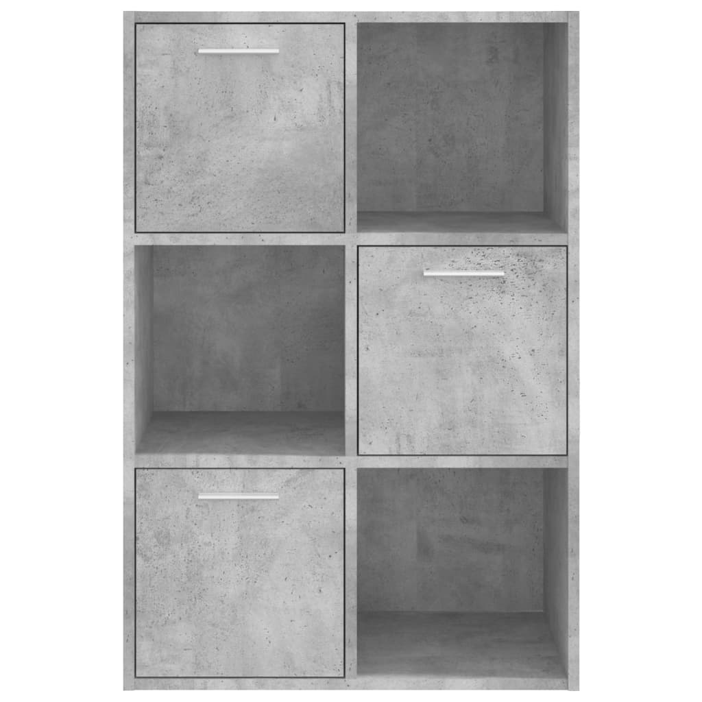 Storage Cabinet Concrete Grey 60x29.5x90 cm Wood Material